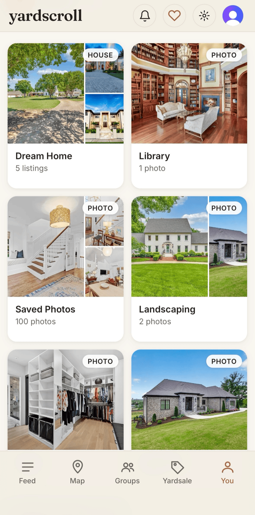 Boards grid with multi-photo collage covers